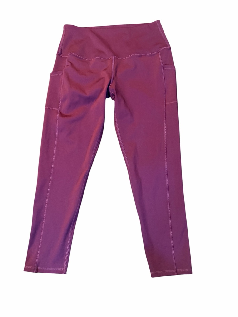 High-Rise Plum Active Leggings with Side Pockets